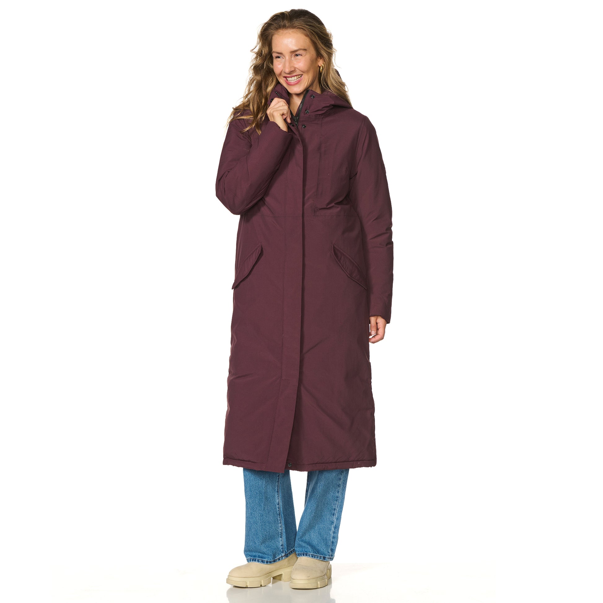 Winterjas Vancouver burgandy happy rainy days