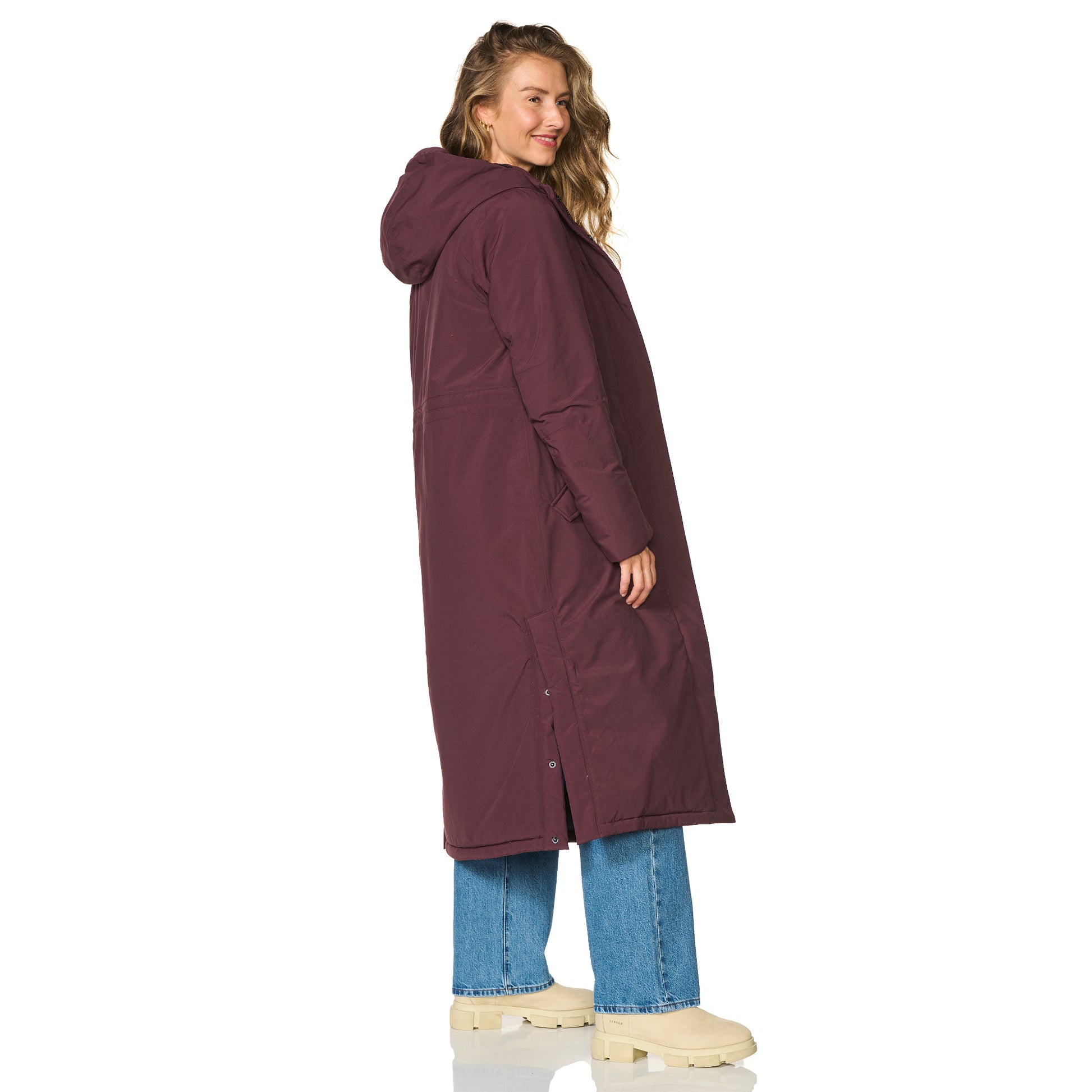 Winterjas Vancouver burgandy happy rainy days