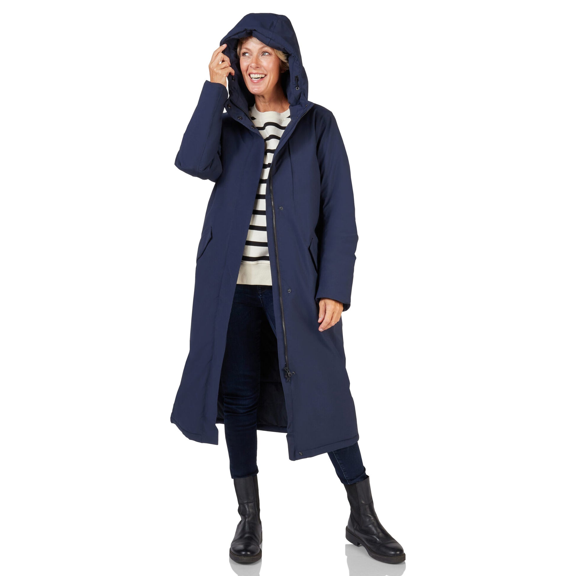 Winterjas Vancouver donkerblauw happy rainy days