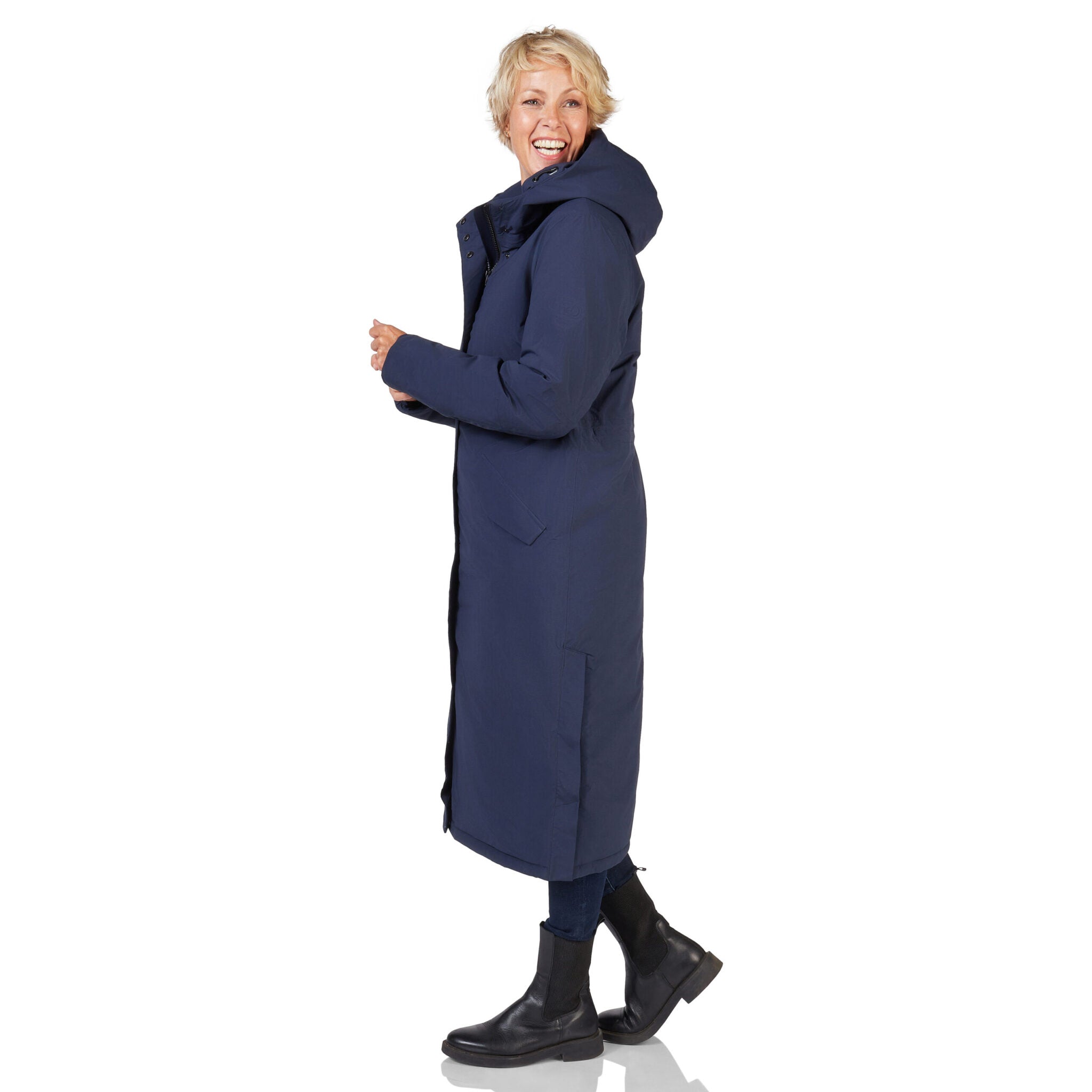 Winterjas Vancouver donkerblauw happy rainy days