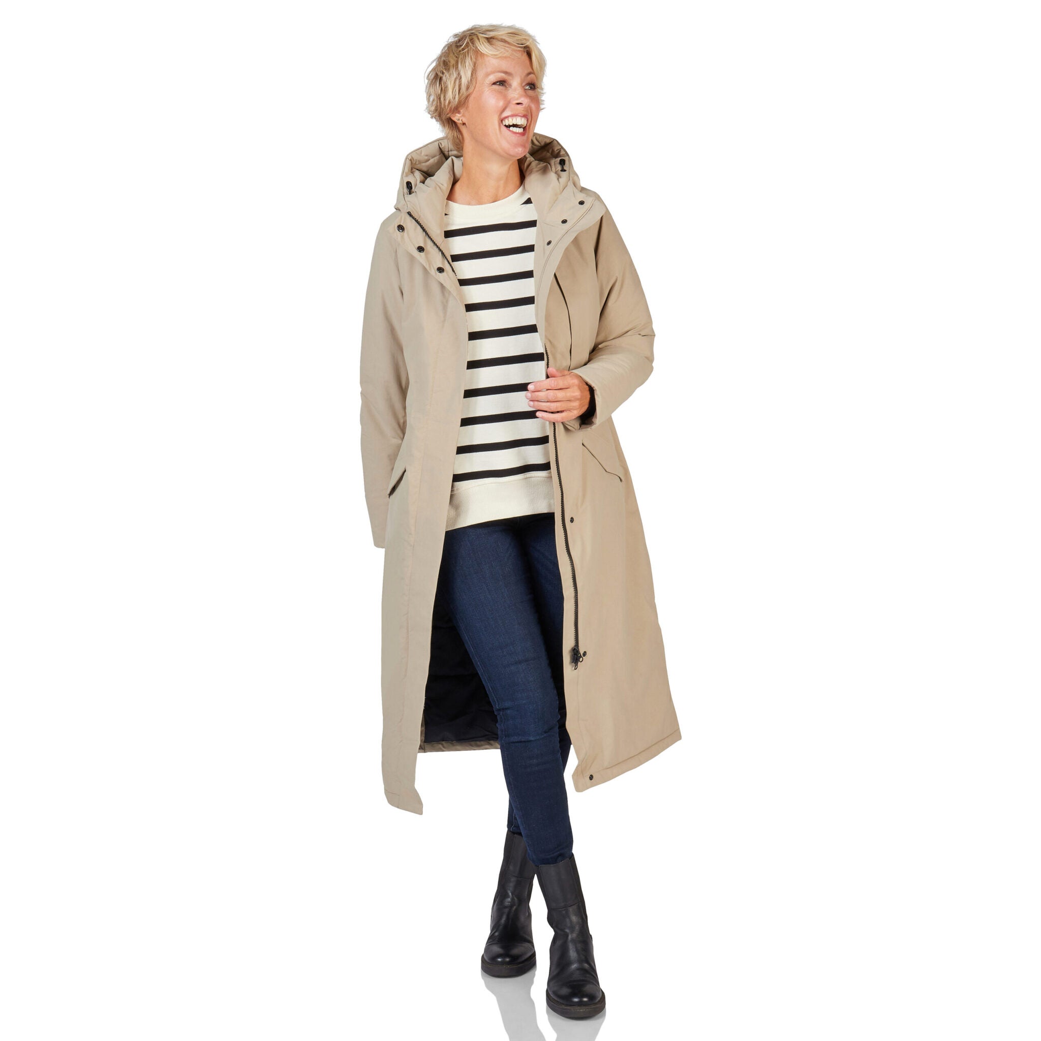 Winterjas Vancouver beige happy rainy days