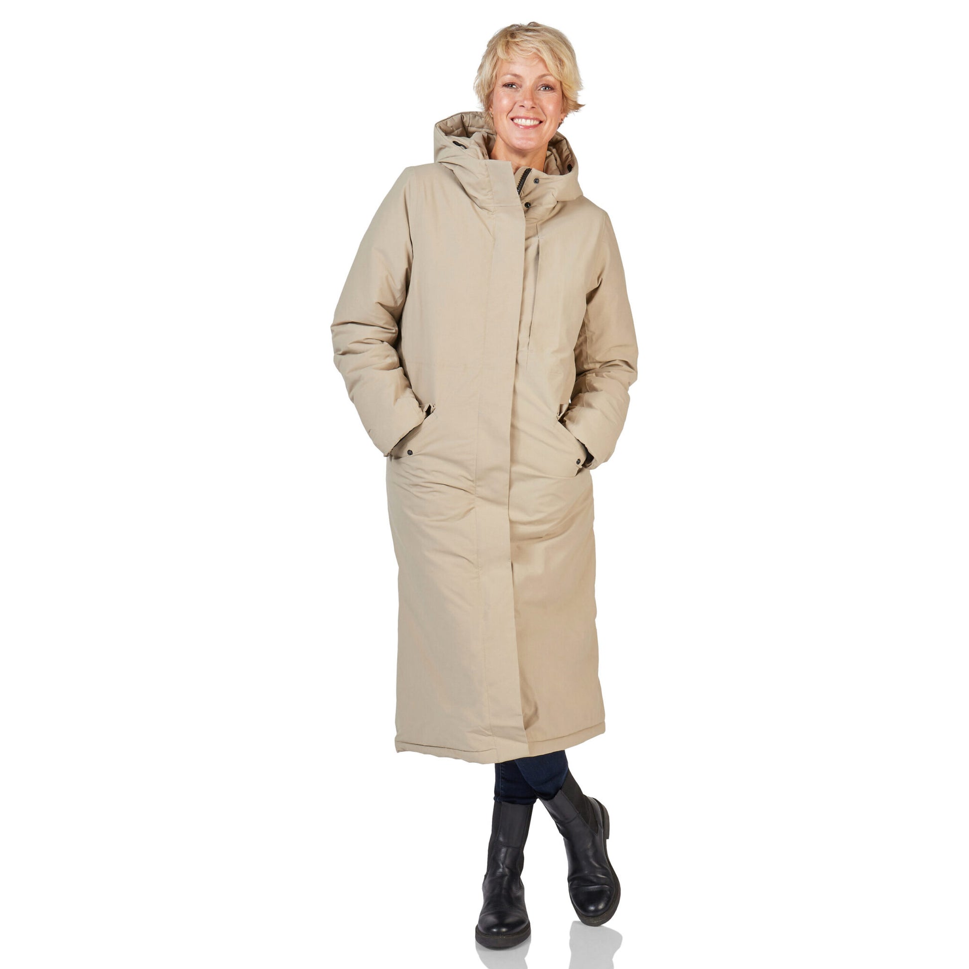 Winterjas Vancouver beige happy rainy days