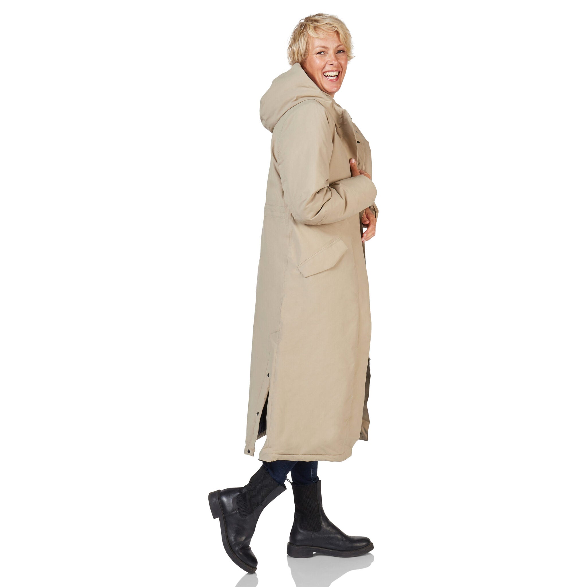 Winterjas Vancouver beige happy rainy days