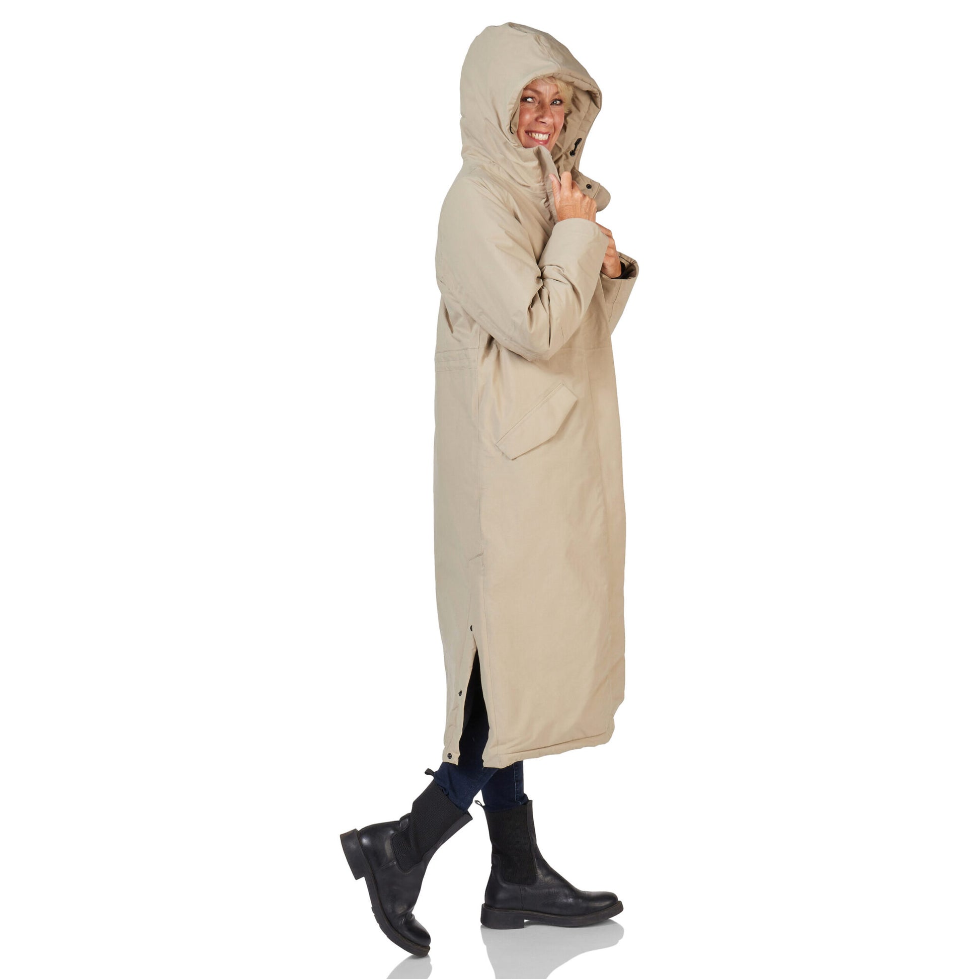 Winterjas Vancouver beige happy rainy days