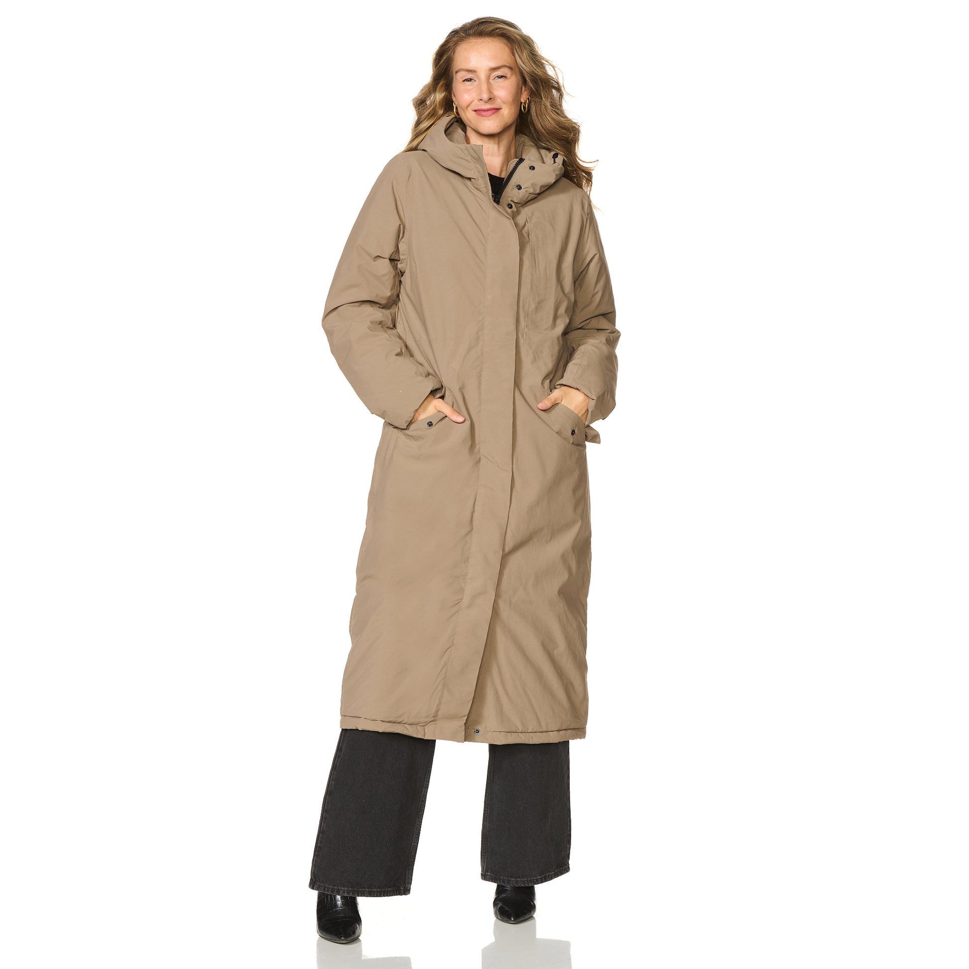 Winterjas Vancouver taupe happy rainy days