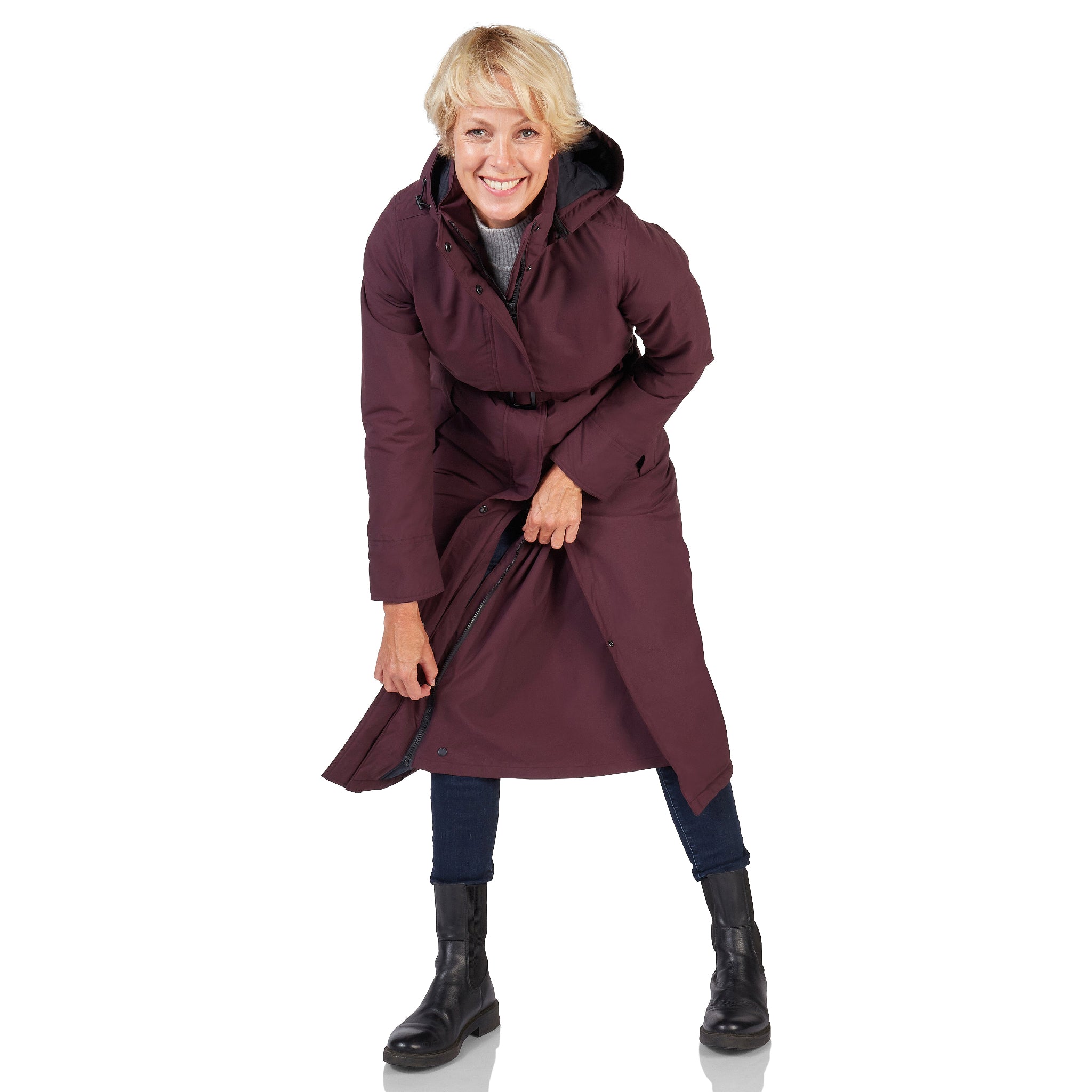 Winterjas Toronto burgandy happy rainy days