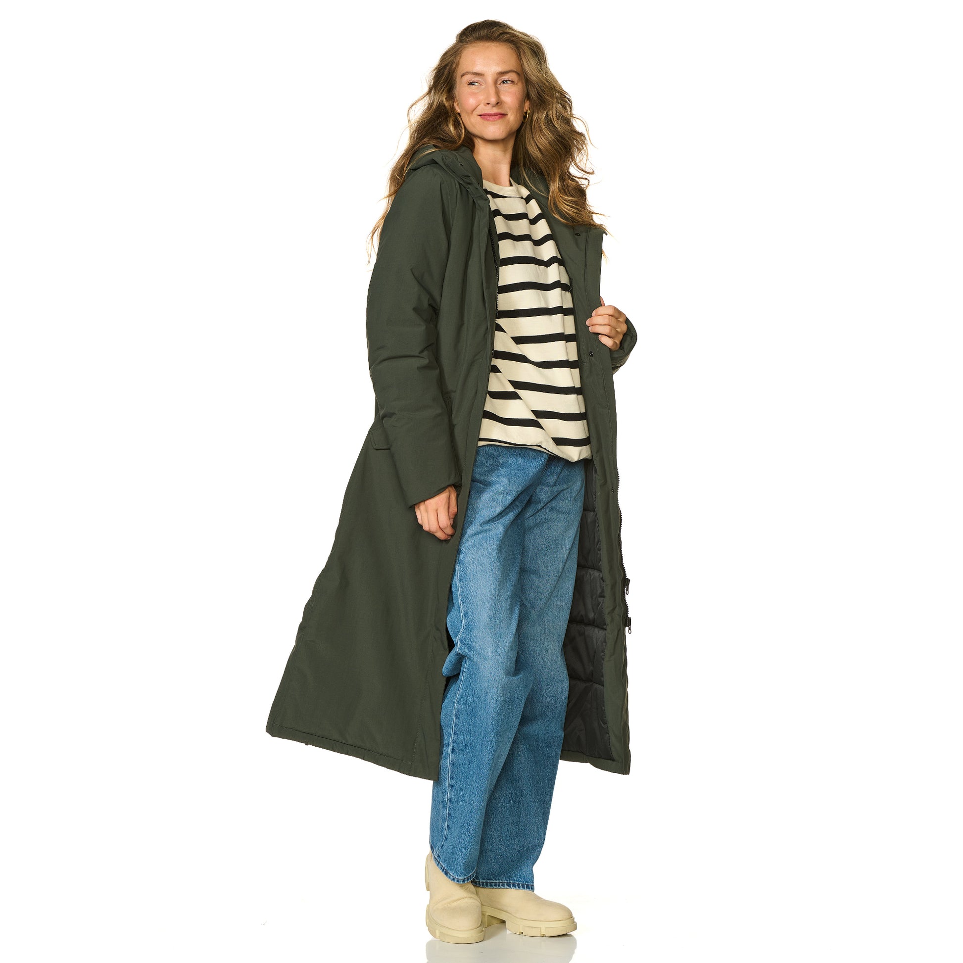 Winterjas Vancouver donkergroen happy rainy days